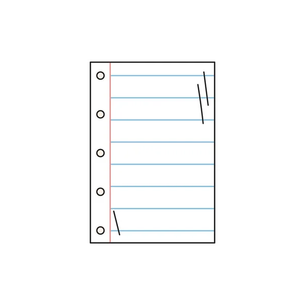 学校に戻って 手描きのドアスクール要素 紙のシート 白い背景のベクトル図です — ストックベクタ