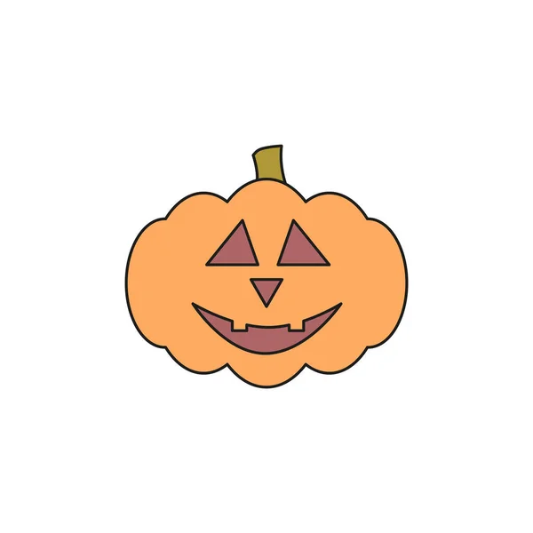 Handgetekend Doodle Element Voor Halloween Lantaarn Pompoenkaars Geïsoleerde Vectorillustratie Witte — Stockvector