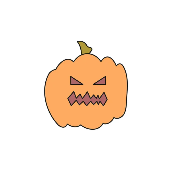 Handgetekend Doodle Element Voor Halloween Lantaarn Pompoenkaars Geïsoleerde Vectorillustratie Witte — Stockvector