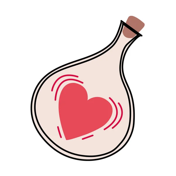 Magic Bottle with Heart isolated on white background