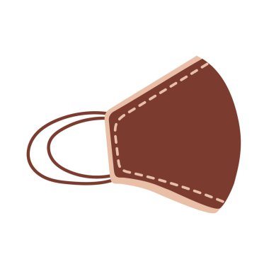 Biege medical face mask for health isolated on transparent background