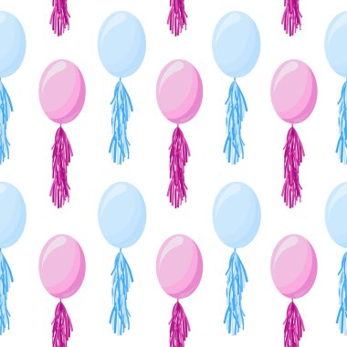 Vector seamless pattern with multicolor balloons. Abstract colorful background. The design concept for baby shower, holidays, birthdays, greeting cards, festival, decoration, gift card