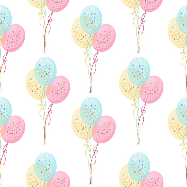 Vector Seamless Pattern Multicolor Balloons Abstract Colorful Background Design Concept — Stok Vektör