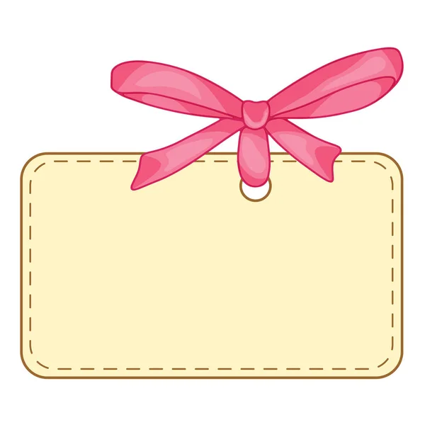Square Tag Price Tag Bow Holiday Wedding Greeting Card Design — Stok Vektör