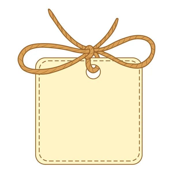 Square tag or price tag with bow. Holiday wedding greeting card design. Shop banner. Discount sale vector