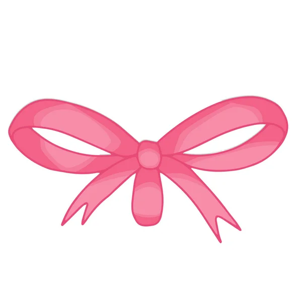 Doodle Pink Bow Celebration Design Festive Banner Design Graphic Element — Stok Vektör