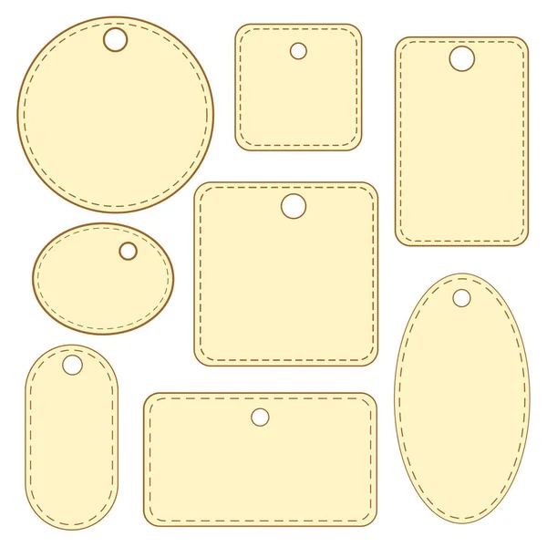 Set of square and circle tags or price tags without bow. Holiday wedding greeting card design. Shop banner. Discount sale vector