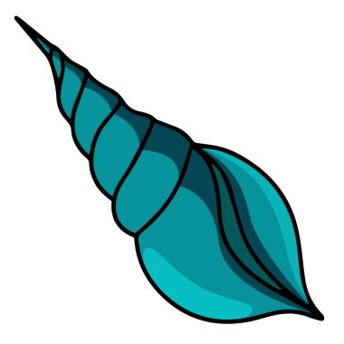 Colorful shellfish symbol isolated on white background. Bright cartoon sieashell shellfish marine icon. Vector illustration