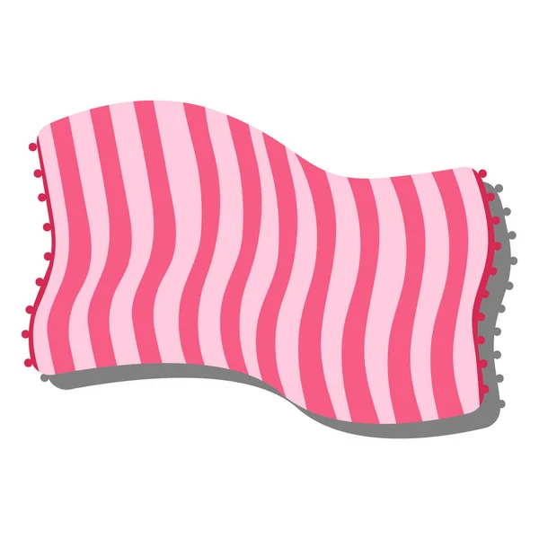 Cartoon beach towel litter on a white background. Illustration of a lying blanket