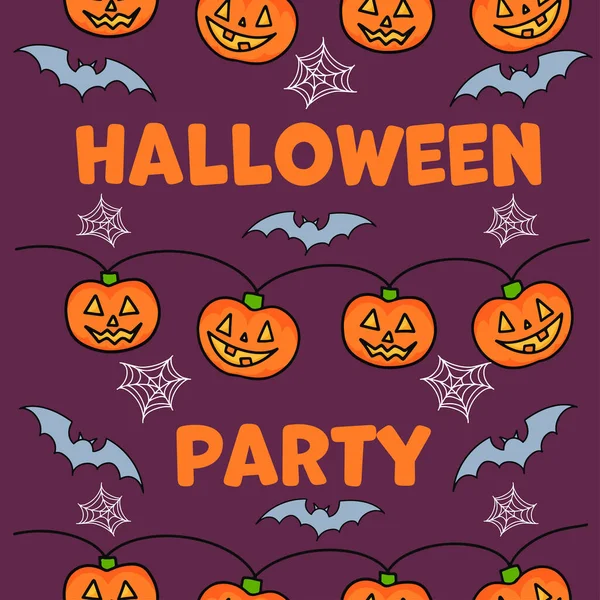 Halloween Dynia Bezszwowy Wzór Fioletowym Tle Cute Halloween Wzór Dyni — Wektor stockowy