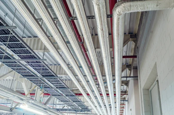 stock image pipeline in  heat-insulating covering at production plant