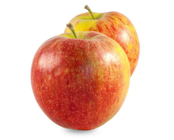 Свежее красное яблоко, выделенное на белом бэкгаунде. С похлопыванием — стоковое фото
