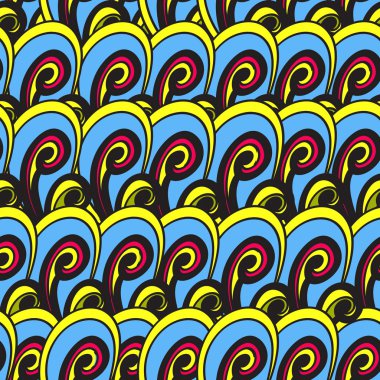 Seamless multicolor summer pattern. Bright vector hand drown bac