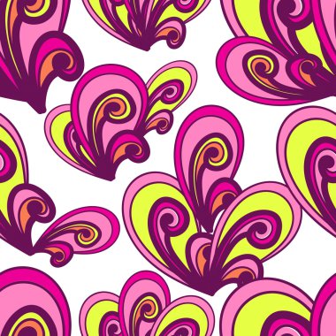 Seamless vector summer pattern. Bright hand drawn background. Ab