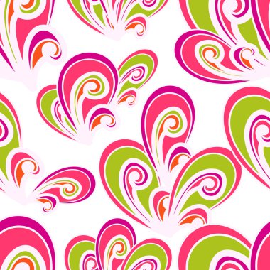 Seamless vector summer pattern. Bright hand drawn background. Ab