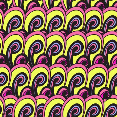 Seamless multicolor summer pattern. Bright vector hand drown bac