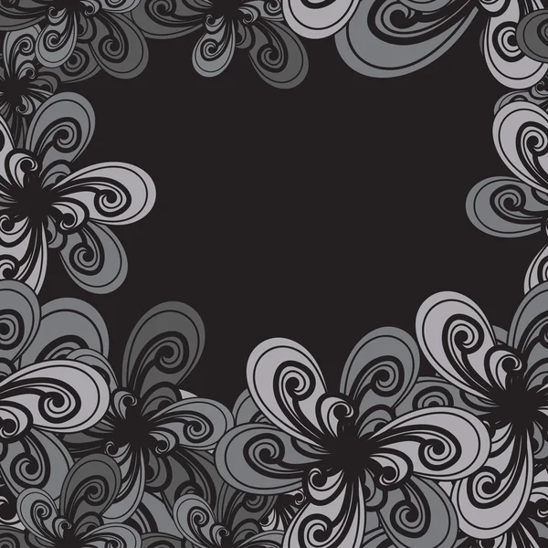 Abstract background. Black and white pattern. Floral seamless ba — Stock Vector