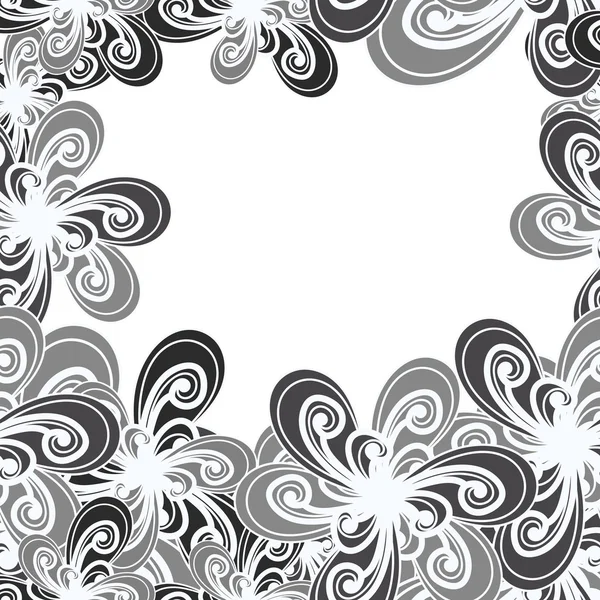 Abstract background. Black and white pattern. Floral seamless ba — Stock Vector