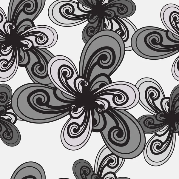 Abstract background. Black and white pattern. Floral seamless ba — Stock Vector