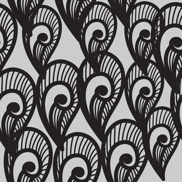 Fondo abstracto. Patrón blanco y negro. Floral sin costura ba — Archivo Imágenes Vectoriales