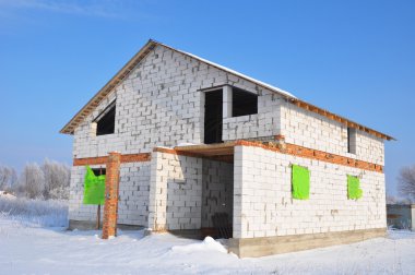 Beyaz autoclaved Gaz beton blok bina yeni konut