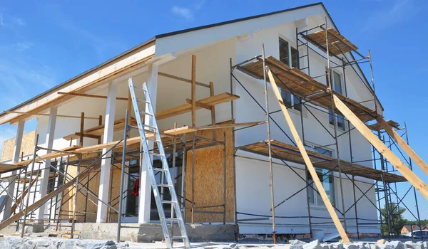Modernt Hus Reparation Och Renovering Plastering Applicering Stuckatur Och Målning — Stockfoto