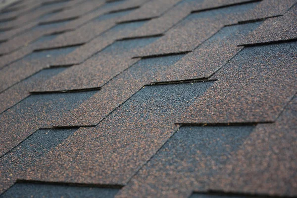 Copper Brown Architectural Dimensional Asphalt Roofing Shingles Background Close Roof — 图库照片
