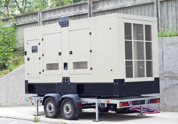 Mobile Diesel Backup Generator for Office Building — Stock Photo, Image