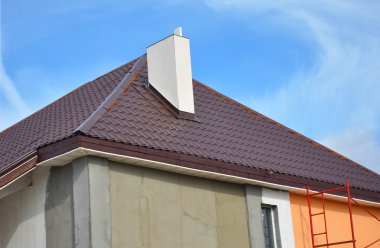 Construction or repair of the rural house with, eaves, windows,