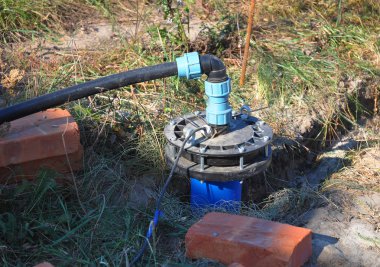 New Installed Water Bore. Pumping air from compressor into from