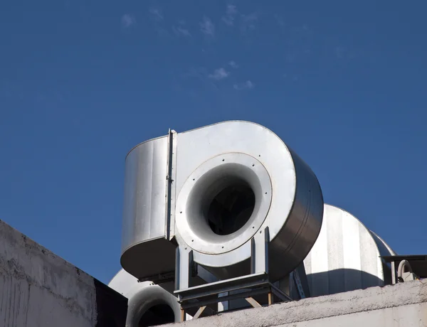 Industrial steel air conditioning and ventilation systems — Stock Photo, Image