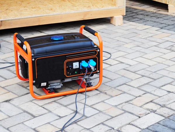 Mobile Gasoline Generator on the Building Site — Stock Photo, Image