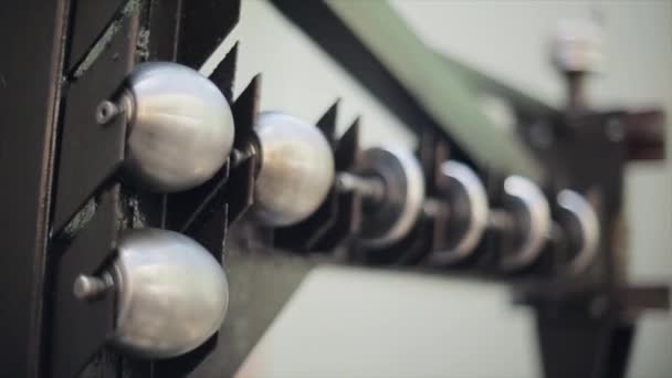 View of metal clean balls in iron hols of incisors. Construction. Design. Details — Stock Video