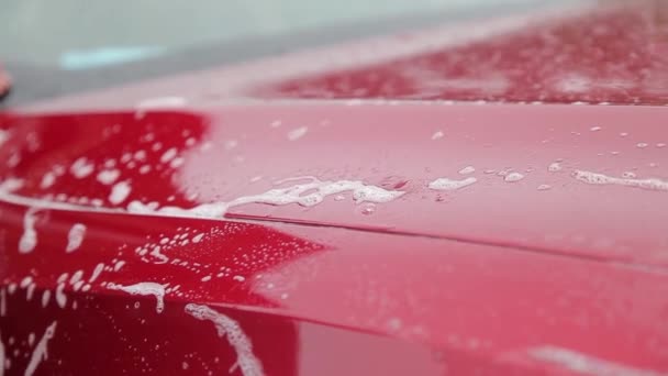 Vrouwen wassen van een auto — Stockvideo