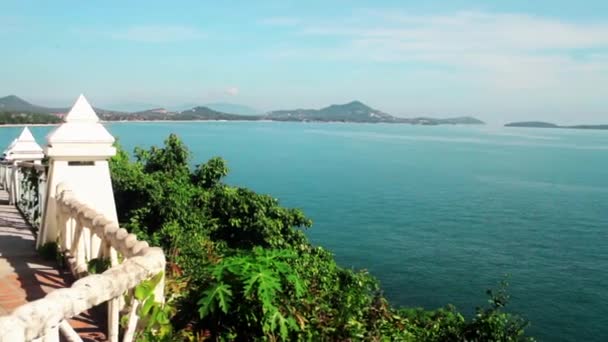 Thailand, Samui. Uitkijkpunt, weergave van stuk strand — Stockvideo