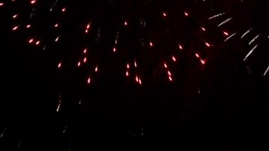 Gece gökyüzünde birçok renkli havai fişek patlayabilir