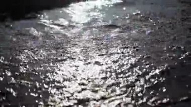 Deniz dalgaları hafifçe yıkamak kadar odak içinde out. Parlak güneş ışınları. Yaz. Yakın çekim