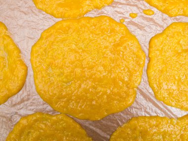 Güneş yanığı için plastik Mango kağıda (kurutulmuş mango Yapıştır).