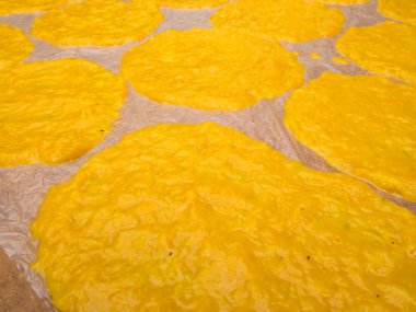 Güneş yanığı için plastik Mango kağıda (kurutulmuş mango Yapıştır).