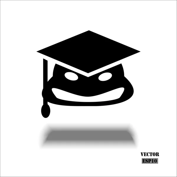 Tapa de graduación. Icono de educación vectorial — Vector de stock