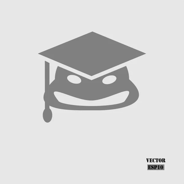 Tapa de graduación. Icono de educación vectorial — Vector de stock