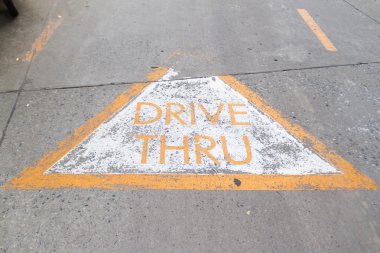 Drive Thru sign on the rode