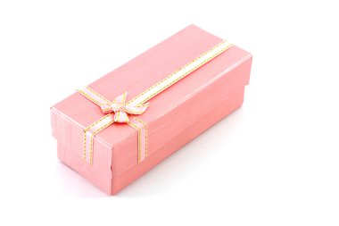 The pink giff box on white background clipart