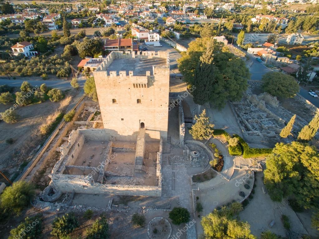 Kolossi castle, Limassol Cyprus, aerial photo! ⬇ Stock Photo, Image by