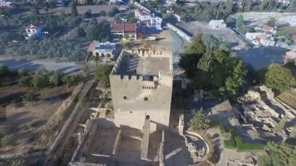 Kolossi Burg, Limassol Zypern, Luftbild! — Stockvideo