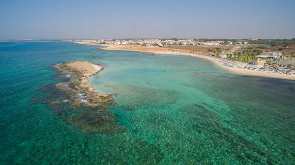 Ayia napa plaj havadan fotoğraf — Stok fotoğraf