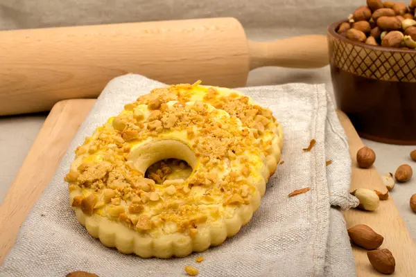 Fıstık keten peçeteler tarih ile ev yapımı kek