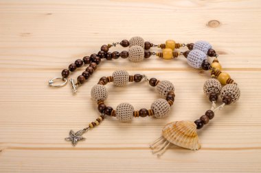 El yapımı kolye ve bileklik örme boncuk kolye denizden ile