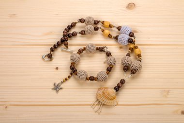 Kolye ve bileklik örme boncuk kolye denizden ile el yapımı