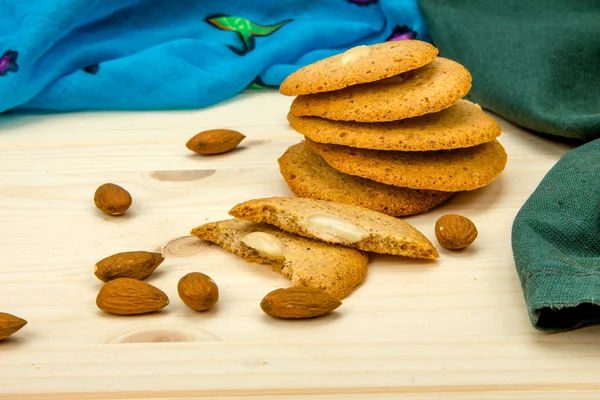 Homemade macaroons top view close-up